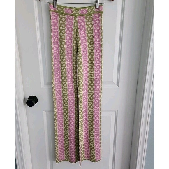 HOUSE OF HARLOW 1960 Patterned Knit Crochet Pants Boho Retro Flare Leg Size XS - Picture 1 of 6